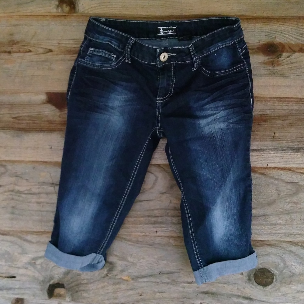 Soundgirl blue stretch capri pants women's size 7